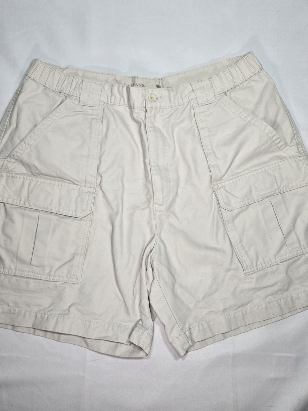 Savane Cargo Hiking Shorts Mens 38 Flex Waist British Light Khaki Beige
